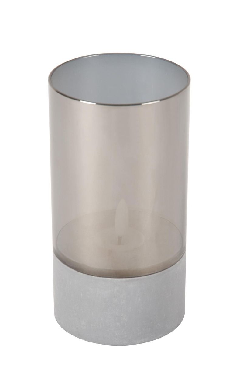 Lucide VELAS - Stolná lampa - Batérie - Ø 8 cm - LED - Smoke Grey - Sada 3 ks